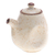 Ceramic cruet, 'Peaceful Flavors' - Handcrafted Textured Ivory and Brown Ceramic Cruet