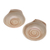 Cuencos de cerámica, (par) - Par de cuencos de cerámica marrón y beige con estampado de remolinos