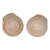 Cuencos de cerámica, (par) - Par de cuencos de cerámica marrón y beige con estampado de remolinos