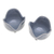 Ceramic egg cups, 'Blue Tulips' (pair) - Pair of Handmade Blue Ceramic Egg Cups in a Crackled Finish