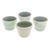 Tazas de té de cerámica (juego de 4) - Juego de cuatro tazas de té de cerámica verde agrietada hechas a mano