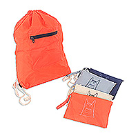 Nesting travel bags, Journey Ahead' (set of 2) - Waterproof Wristlet Drawstring Backpack Nesting Travel Bags