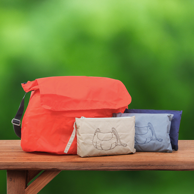 Bolsas de viaje nido (juego de 2) - Conjunto de viaje anidado con bolso de mano y bandolera impermeable