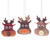 Felt ornaments, 'Reindeer Party' (set of 3) - Set of Three Brown and Red Felt Reindeer Ornaments