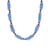 Recycled paper and brass beaded necklace, 'Blue Senses' - Eco-Friendly Blue Recycled Paper and Brass Beaded Necklace