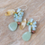 Multi-gemstone beaded cluster dangle earrings, 'Heaven's Jewels' - Blue-Toned Multi-Gemstone Beaded Cluster Dangle Earrings (image 2) thumbail