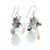 Multi-gemstone beaded cluster dangle earrings, 'Heaven's Jewels' - Blue-Toned Multi-Gemstone Beaded Cluster Dangle Earrings