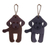 Leather keychains, 'Night Canines' (set of 2) - Set of Two Dog-Themed Leather Keychains in Dark Hues