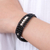 Armband aus Achatperlen - Armband aus schwarzen Achatperlen mit silbernen Akzenten