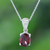 Garnet pendant necklace, 'Perseverant Soul' - Natural One-Carat Oval Garnet Stone Pendant Necklace