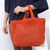 Crocheted cotton handbag, 'Everyday Scarlet' - Crocheted Minimalist Cotton Handbag in Scarlet Hues