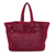 Gehäkelte Handtasche aus Baumwolle - Gehäkelte minimalistische Baumwollhandtasche in Bordeaux-Tönen