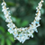 Aquamarine beaded waterfall necklace, 'Everlasting Waters' - Handcrafted Aquamarine Beaded Waterfall Necklace in Blue (image 2) thumbail