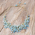 Aquamarine beaded waterfall necklace, 'Everlasting Waters' - Handcrafted Aquamarine Beaded Waterfall Necklace in Blue