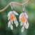 Multi-gemstone beaded dangle earrings, 'Chic Flair' - Dangle Earrings with Quartz Agate Garnet & 925 Silver Hooks (image 2) thumbail