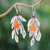 Multi-gemstone beaded dangle earrings, 'Chic Flair' - Dangle Earrings with Quartz Agate Garnet & 925 Silver Hooks