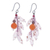 Multi-gemstone beaded dangle earrings, 'Chic Flair' - Dangle Earrings with Quartz Agate Garnet & 925 Silver Hooks thumbail