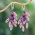 Multi-gemstone beaded dangle earrings, 'Chic Style' - Dangle Earrings with Amethyst Agate Garnet & Silver Hooks (image 2) thumbail