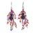 Garnet and agate beaded dangle earrings, 'Chic Look' - Dangle Earrings with Garnet Agate & Sterling Silver Hooks