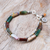 Jasper strand bracelet, 'Fashionable Duo' - Jasper Strand Bracelet with Hill Tribe 950 Silver Beads (image 2) thumbail