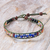 Multi-gemstone beaded wristband bracelet, 'Vibrant Palette' - Beaded Wristband Bracelet with Lapis Lazuli Garnet & Agate (image 2) thumbail