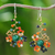 Multi-gemstone beaded dangle earrings, 'Sunset Atoms' - Sunset-Toned Multi-Gemstone Beaded Dangle Earrings (image 2) thumbail
