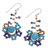 Howlite and lapis lazuli beaded dangle earrings, 'Aquatic Atoms' - Blue-Toned Howlite and Lapis Lazuli Beaded Dangle Earrings (image 2c) thumbail