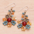 Multi-gemstone beaded dangle earrings, 'Dawn Atoms' - Warm-Toned Multi-Gemstone Beaded Dangle Earrings (image 2b) thumbail