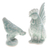 Celadon-Keramikfiguren, (Paar) - 2 handgefertigte Hahn- und Hühnerfiguren aus grüner Seladon-Keramik