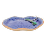 Celadon ceramic catchall, 'Dreamy Dragonfly' - Handcrafted Blue Dragonfly-Themed Celadon Ceramic Catchall