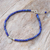 Lapis lazuli beaded charm anklet, 'True Charm' - Natural Lapis Lazuli Beaded Anklet with Silver Charm (image 2) thumbail