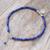 Lapis lazuli beaded charm anklet, 'True Charm' - Natural Lapis Lazuli Beaded Anklet with Silver Charm