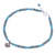 Silver beaded charm anklet, 'Oceanic Charm' - Reconstituted Turquoise Beaded Anklet with Silver Charm thumbail