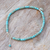 Silver beaded charm anklet, 'Oceanic Charm' - Reconstituted Turquoise Beaded Anklet with Silver Charm (image 2b) thumbail