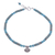 Silver beaded charm anklet, 'Oceanic Charm' - Reconstituted Turquoise Beaded Anklet with Silver Charm (image 2c) thumbail