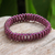 Garnet beaded stretch bracelet, 'Perseverance Powers' - Handcrafted Natural Garnet Beaded Stretch Bracelet (image 2b) thumbail