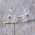 Turmalin-Knopfohrringe - Florale Knopfohrringe aus Sterlingsilber mit Turmalin-Edelsteinen
