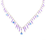 Gold-plated kyanite and amethyst waterfall necklace, 'Lilac Sweet' - 24k Gold-Plated Kyanite and Amethyst Waterfall Necklace