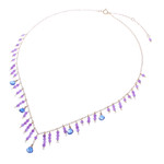 Gold-plated kyanite and amethyst waterfall necklace, 'Lilac Sweet' - 24k Gold-Plated Kyanite and Amethyst Waterfall Necklace