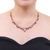 Gold-plated amethyst and garnet waterfall necklace, 'Stylish Rose' - 24k Gold-Plated Amethyst and Garnet Waterfall Necklace