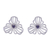 Iolite button earrings, 'Admiration Bloom' - Floral Openwork Sterling Silver Iolite Button Earrings