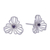Iolite button earrings, 'Admiration Bloom' - Floral Openwork Sterling Silver Iolite Button Earrings