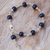 Quartz and hematite station bracelet, 'Black Rosary' - Quartz and Hematite Rosary Bracelet with 925 Silver Cross (image 2b) thumbail