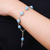 Quartz and hematite station bracelet, 'Black Rosary' - Quartz and Hematite Rosary Bracelet with 925 Silver Cross (image 2j) thumbail
