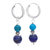Lapis lazuli and reconstituted turquoise hoop earrings, 'Fab Duo' - Silver Lapis Lazuli & Reconstituted Turquoise Hoop Earrings thumbail