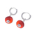 Carnelian hoop dangle earrings, 'Pure Fire' - Polished Sterling Silver and Carnelian Hoop Dangle Earrings (image 2c) thumbail