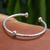 Sterling silver cuff bracelet, 'Charming Core' - Sterling Silver Cuff Bracelet with Hill Tribe Pendant (image 2) thumbail