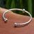 Sterling silver cuff bracelet, 'Charming Core' - Sterling Silver Cuff Bracelet with Hill Tribe Pendant (image 2b) thumbail