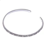 Sterling silver cuff bracelet, 'Aquatic Spirit' - Fish-Themed Sterling Silver Cuff Bracelet from Thailand