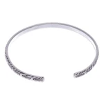 Sterling silver cuff bracelet, 'Aquatic Spirit' - Fish-Themed Sterling Silver Cuff Bracelet from Thailand